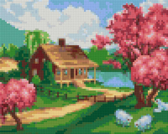 A Little House Four [4] Baseplate Pixelhobby Mini Mosaic Art kit